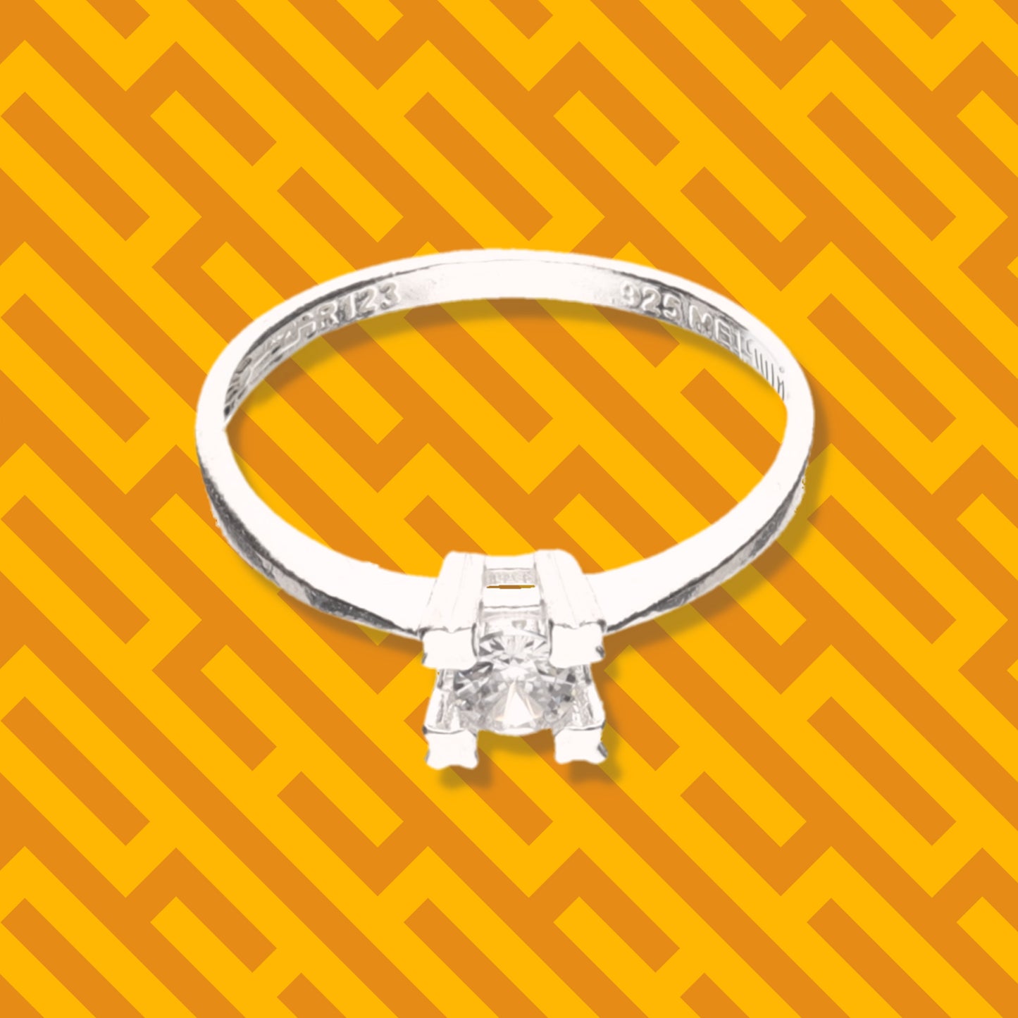 Anillo Solitario de Plata 925