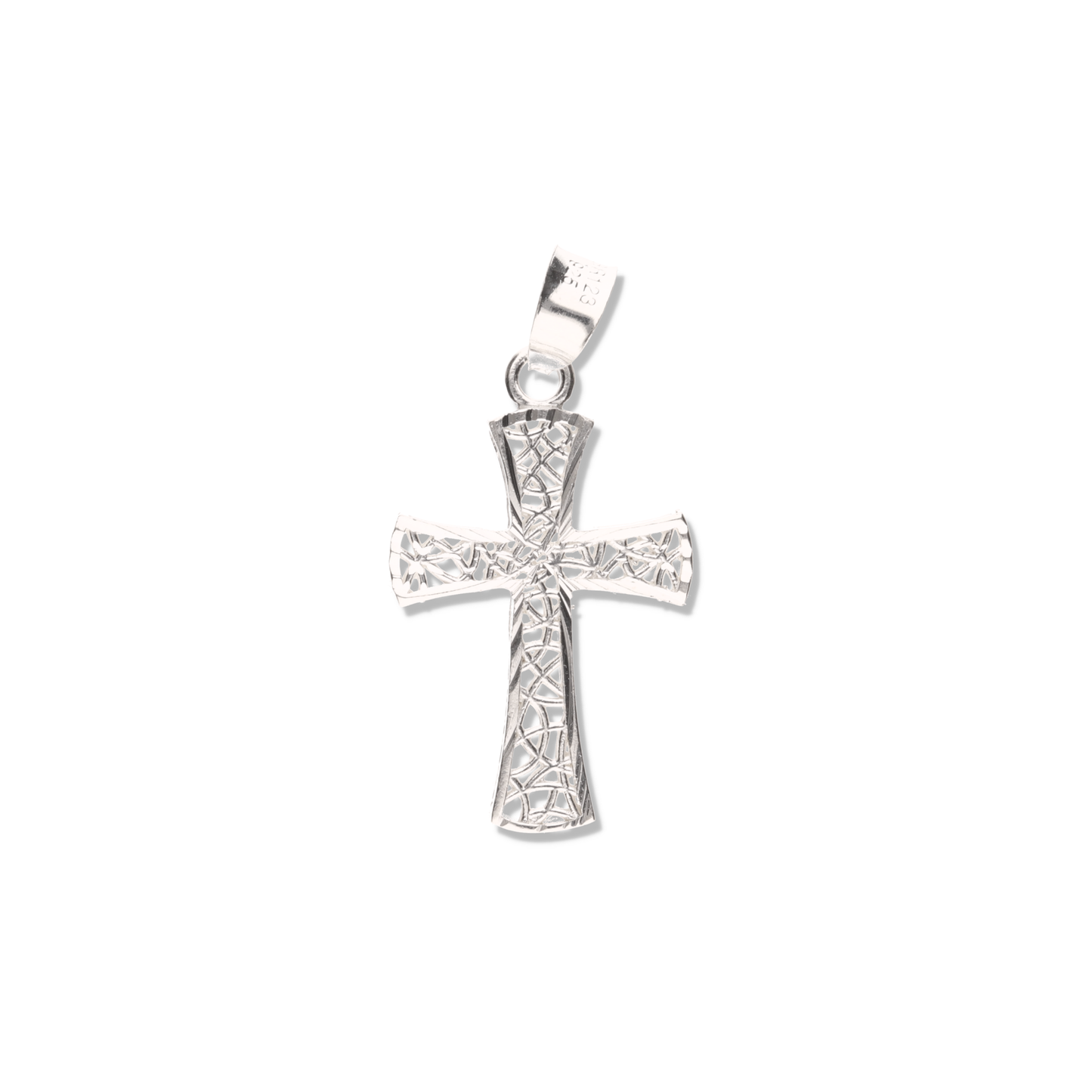 Cruz Tejida Diamantada Mini de Plata 925