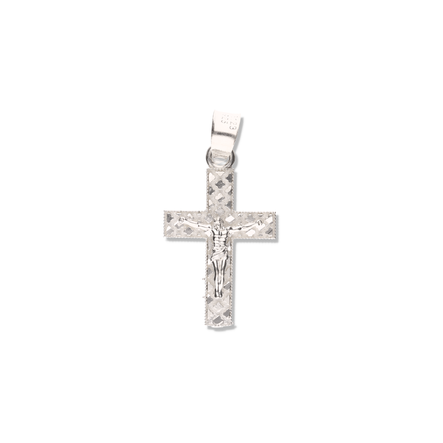 Cruz Rombos Diamantada Mini de Plata 925