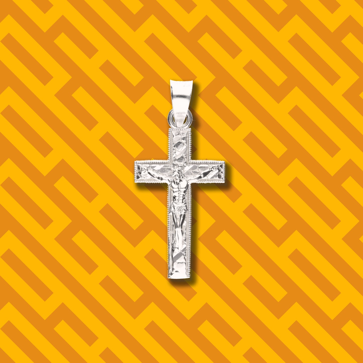 Cruz Espiga Diamantada Mini de Plata 925