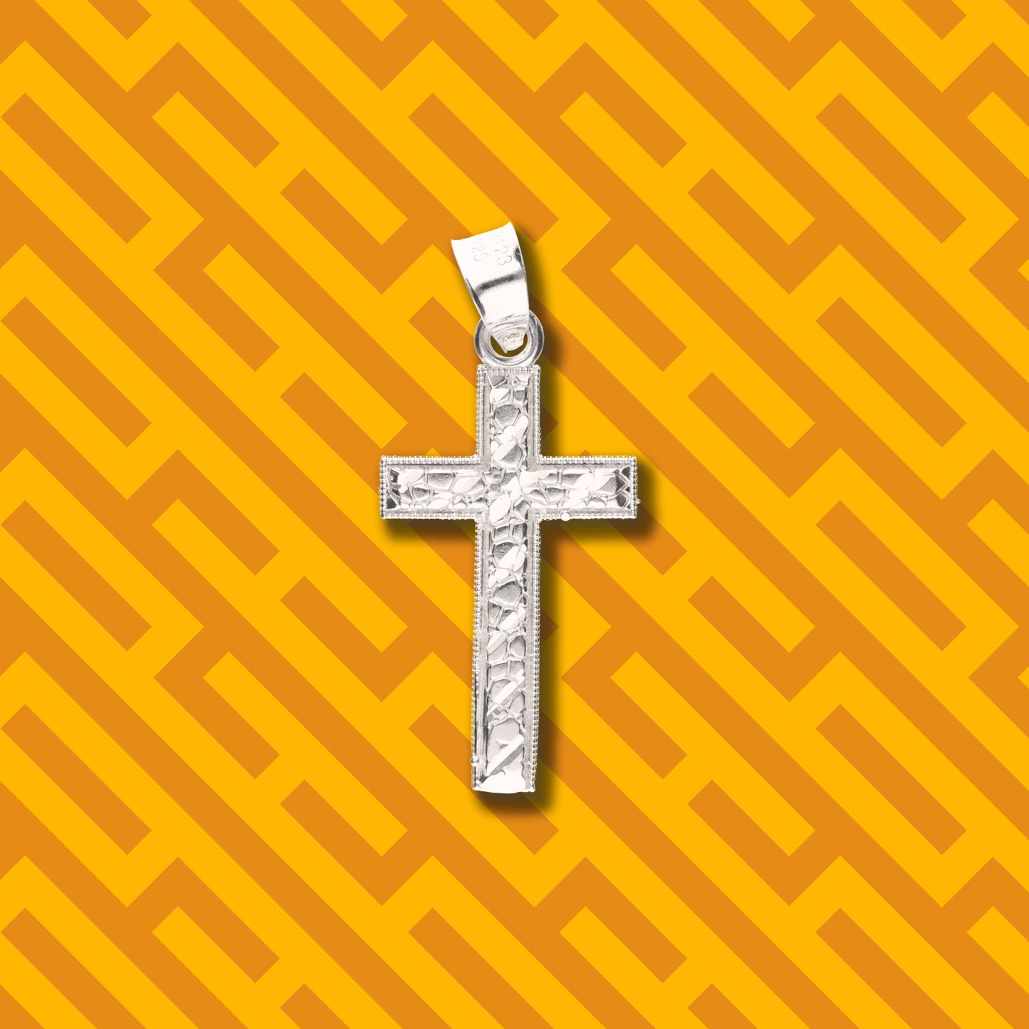 Cruz Espiga Diamantada Mini de Plata 925
