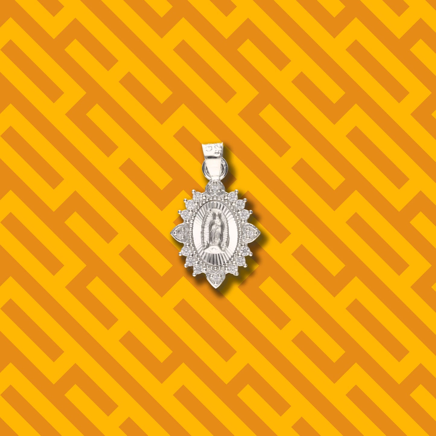 Medalla Corazón Ovalada con Piedra de Plata 925