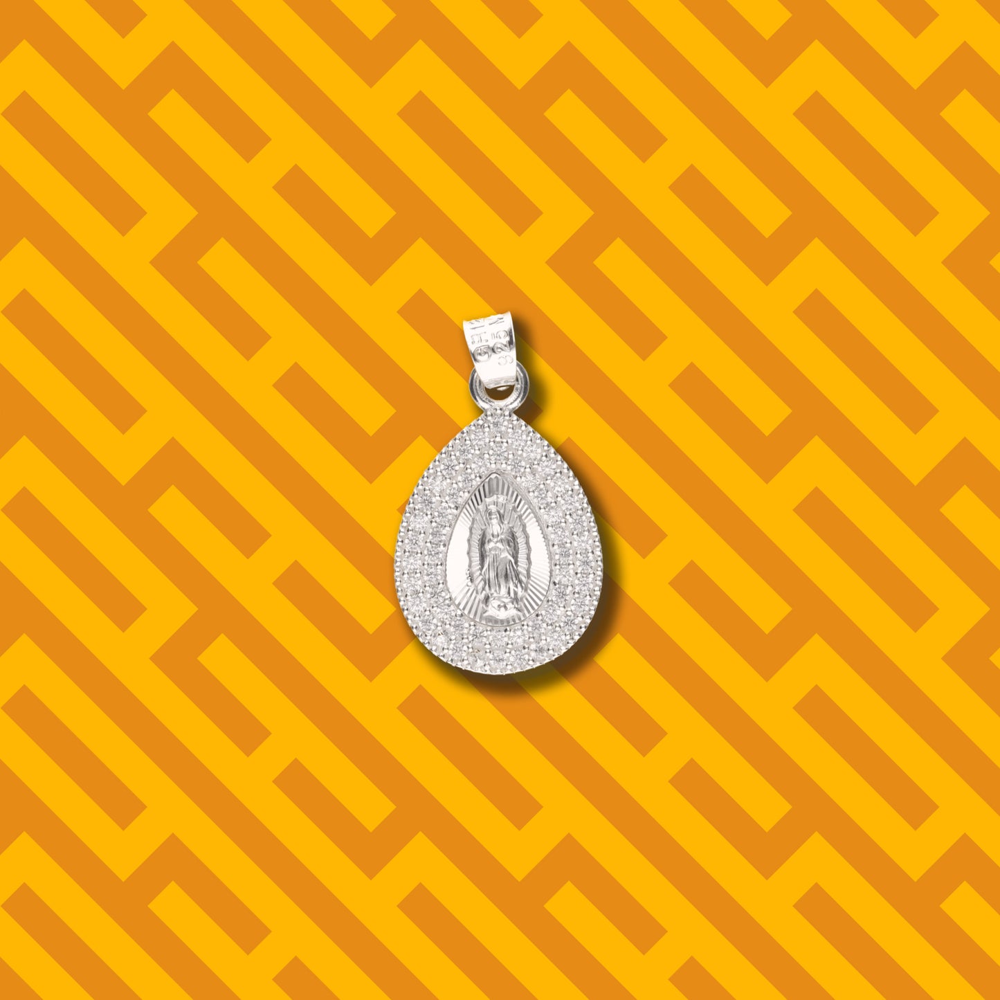 Medalla Gota Doble con Piedra de Plata 925