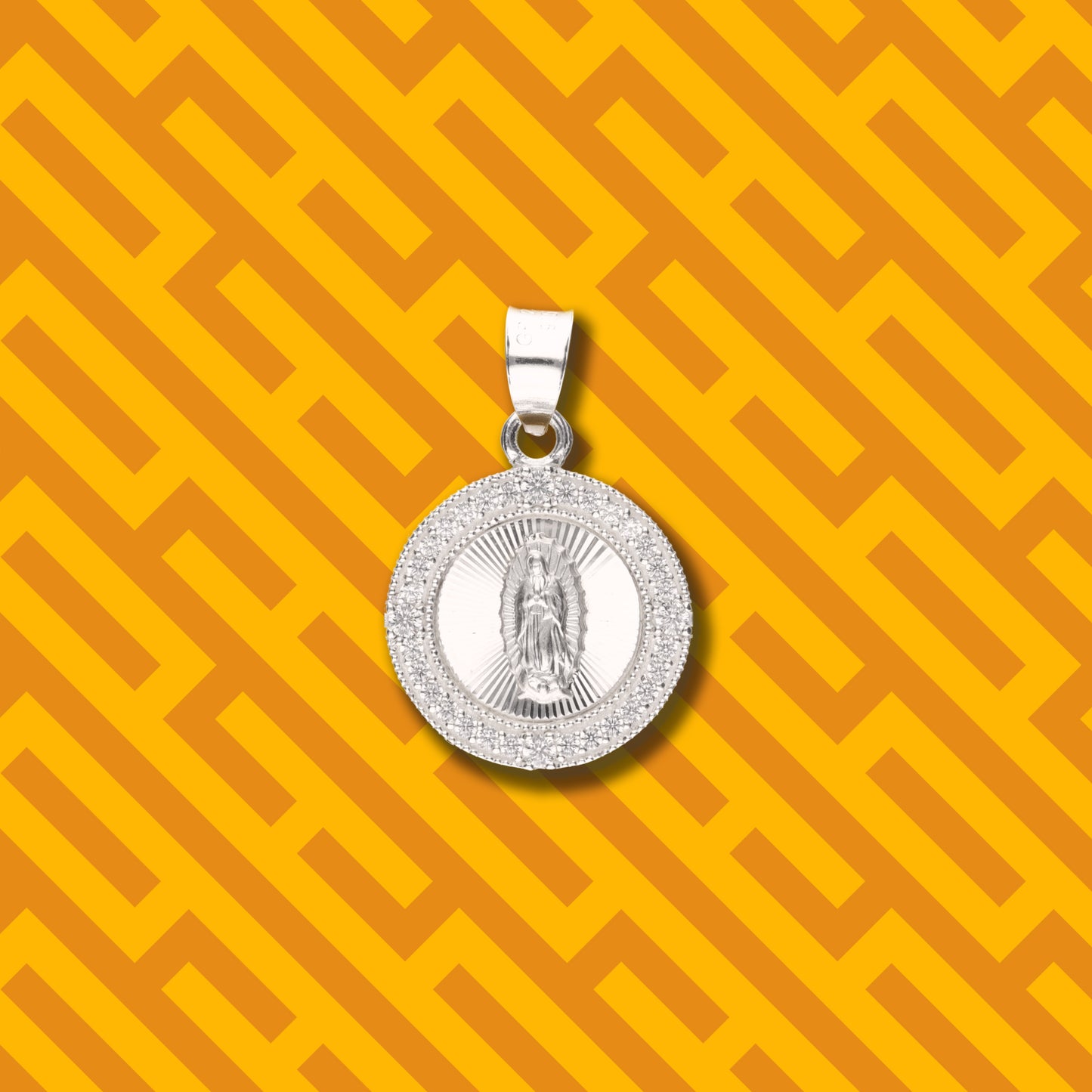 Medalla Gota Sencilla Grande con Piedra de Plata 925