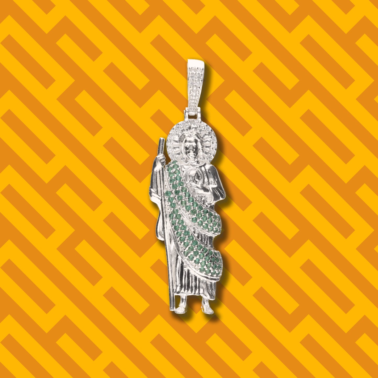 San Judas 3D con Manto con Piedra de Plata 925