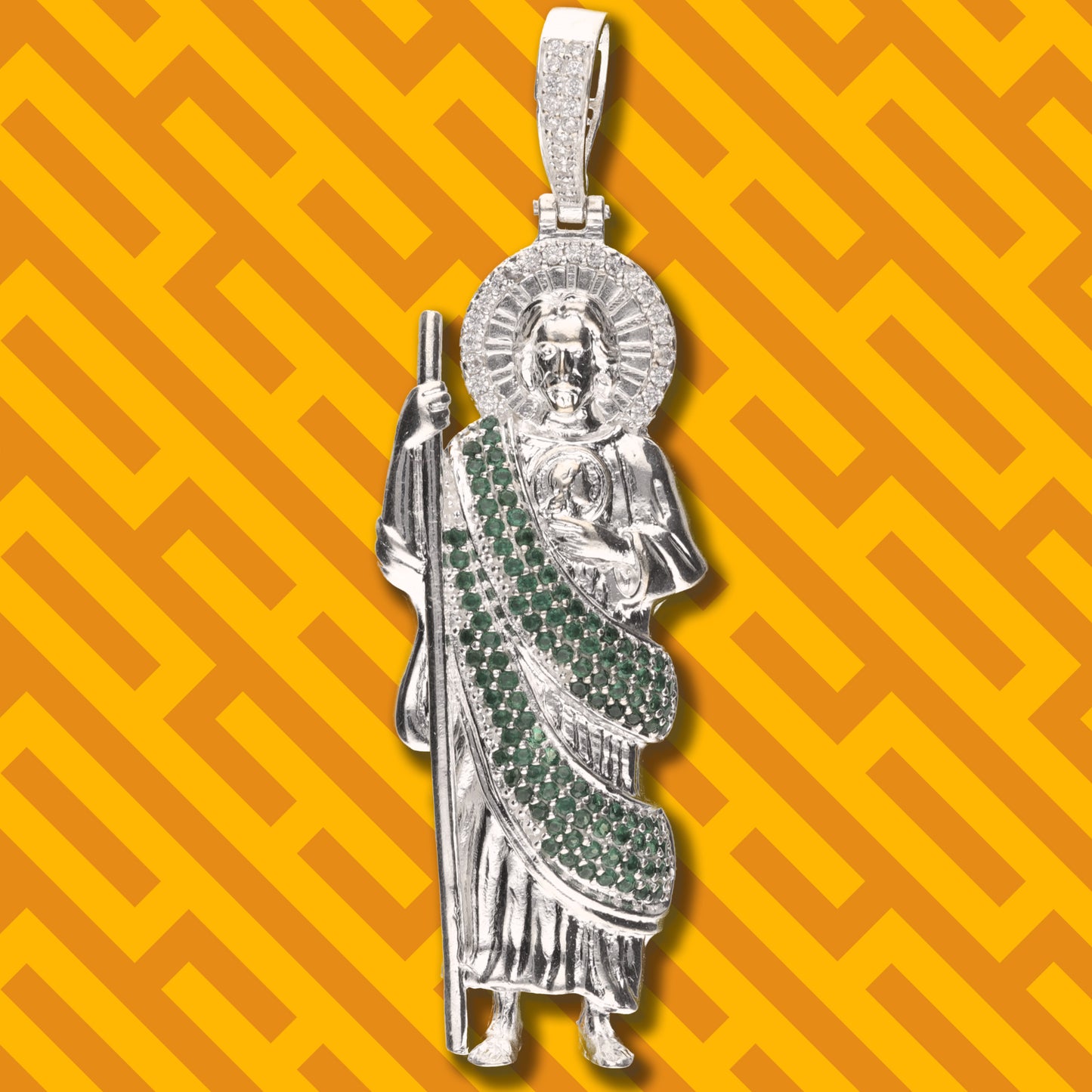 San Judas 3D con Manto con Piedra de Plata 925