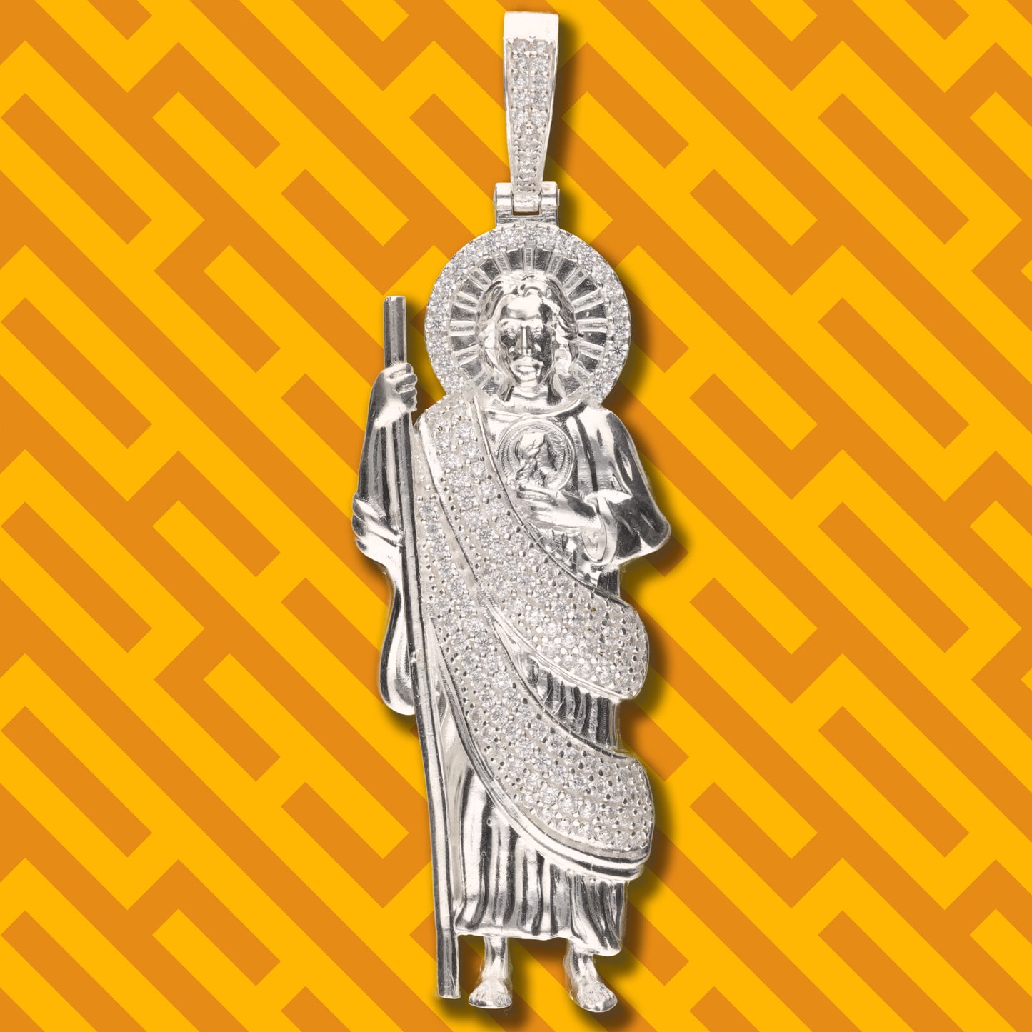 San Judas 3D con Manto con Piedra de Plata 925