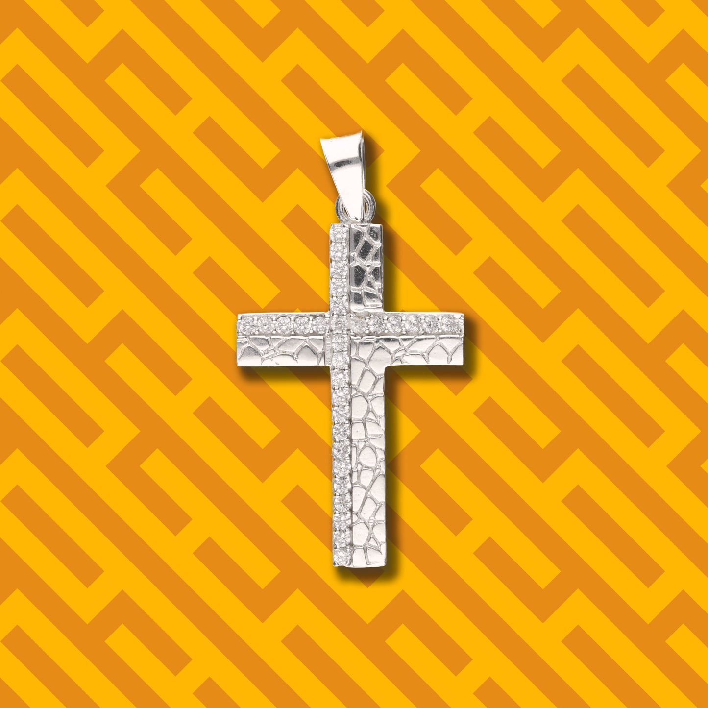 Cruz Cantera Mini con Piedra de Plata 925