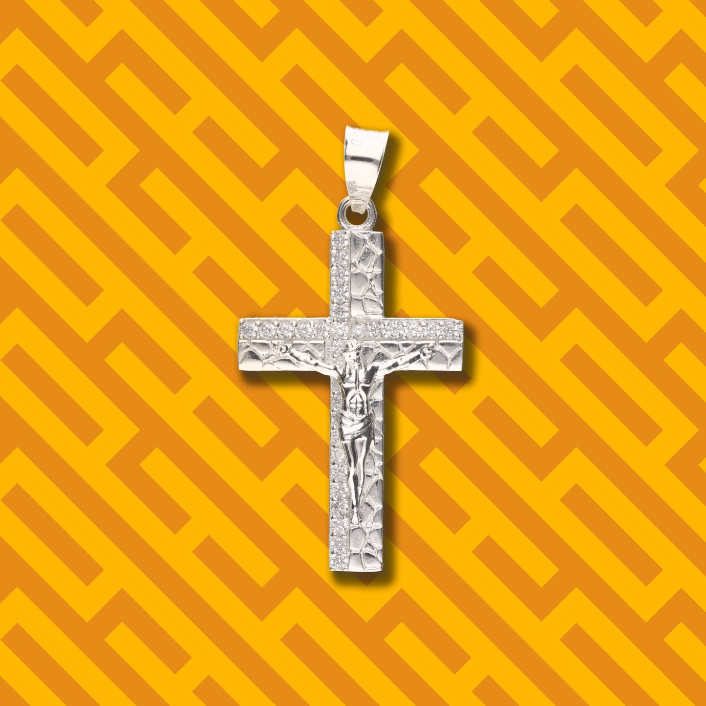 Cruz Cantera Mini con Piedra de Plata 925