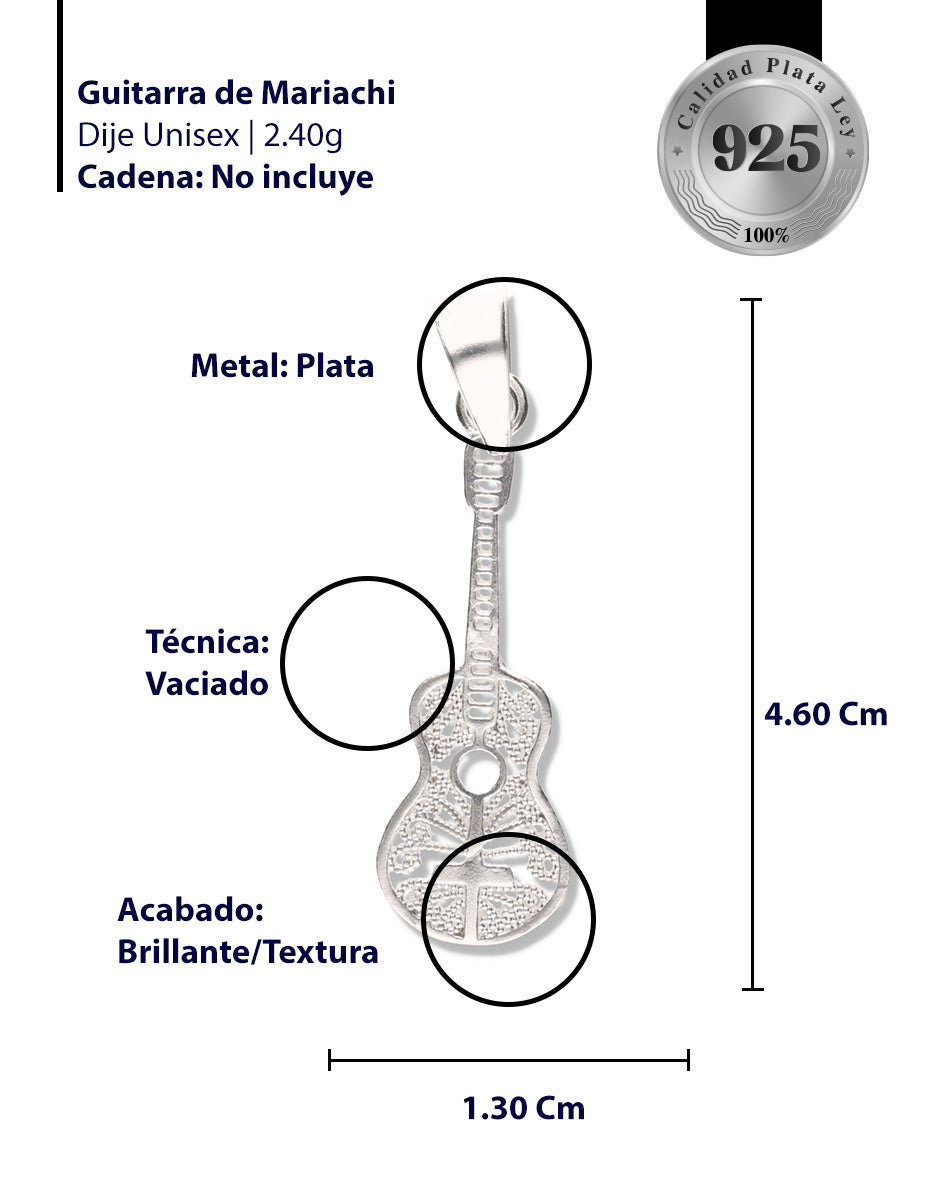 Guitarra de Mariachi de Plata 925