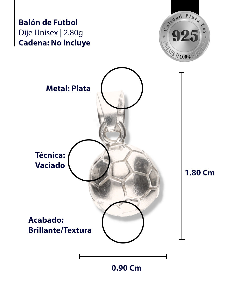 Balón de Futbol de Plata 925