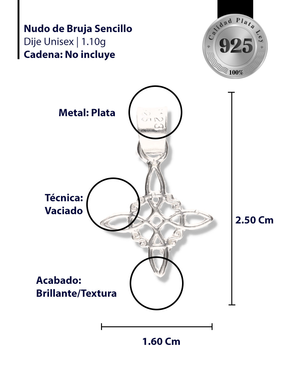 Nudo de Bruja Sencillo de Plata 925