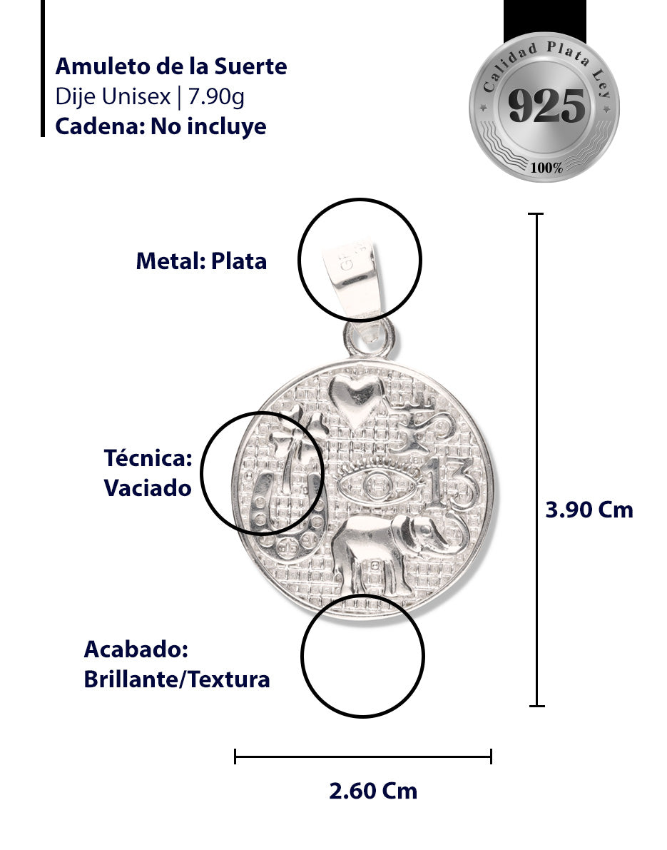 Amuleto de la Suerte de Plata 925