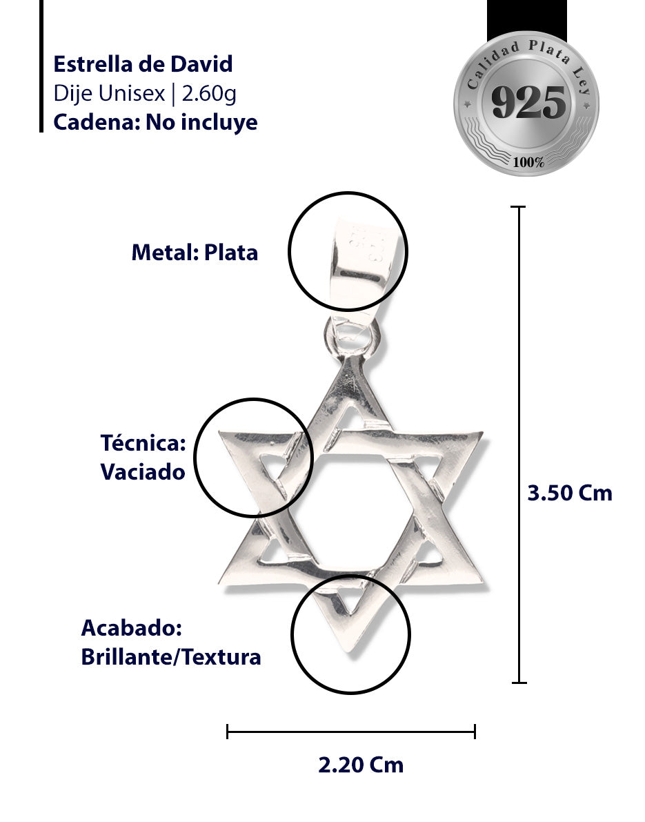 Estrella de David de Plata 925