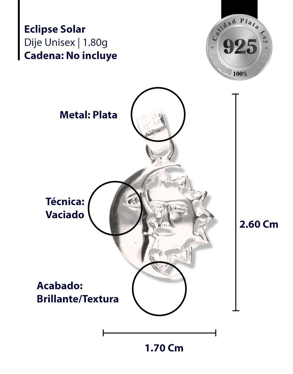 Eclipse Solar de Plata 925