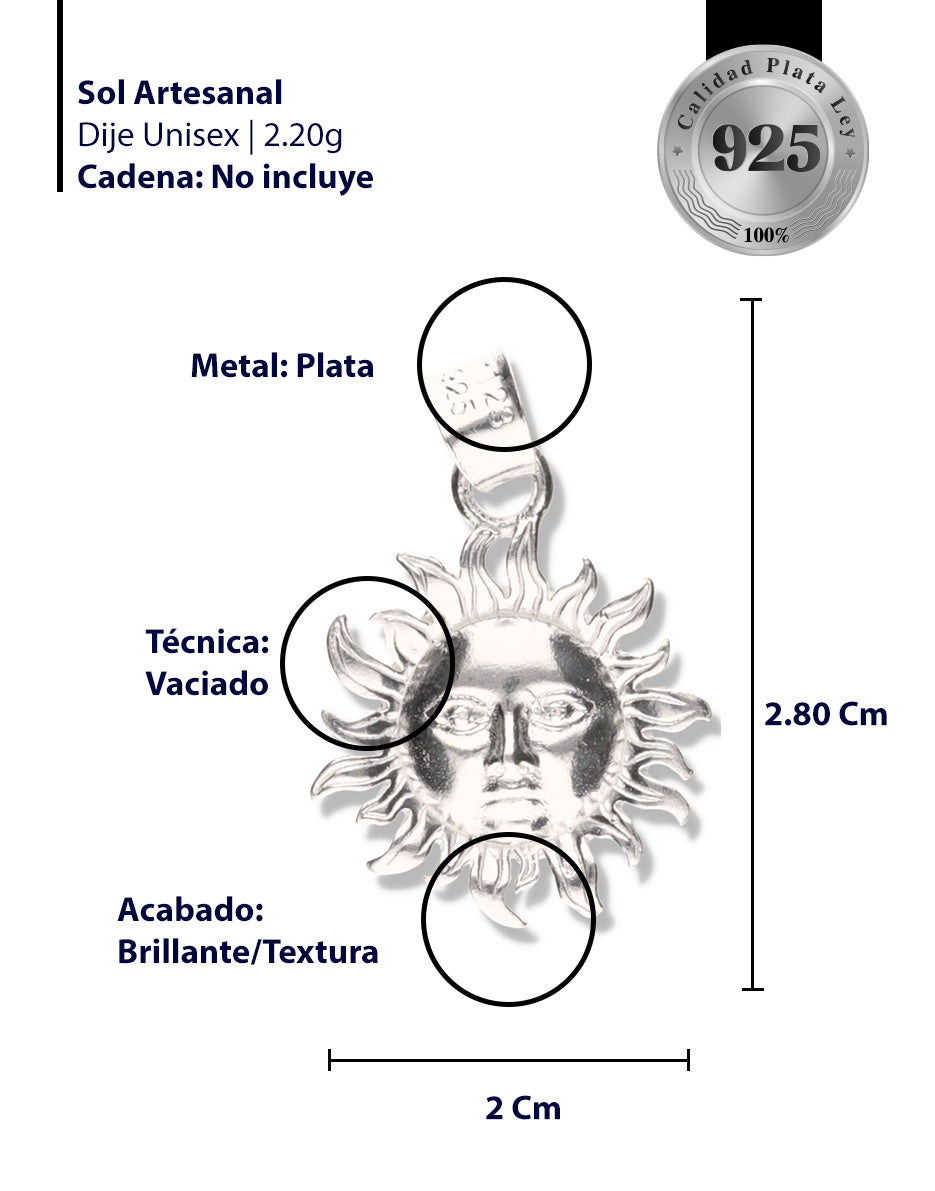 Sol Artesanal de Plata 925