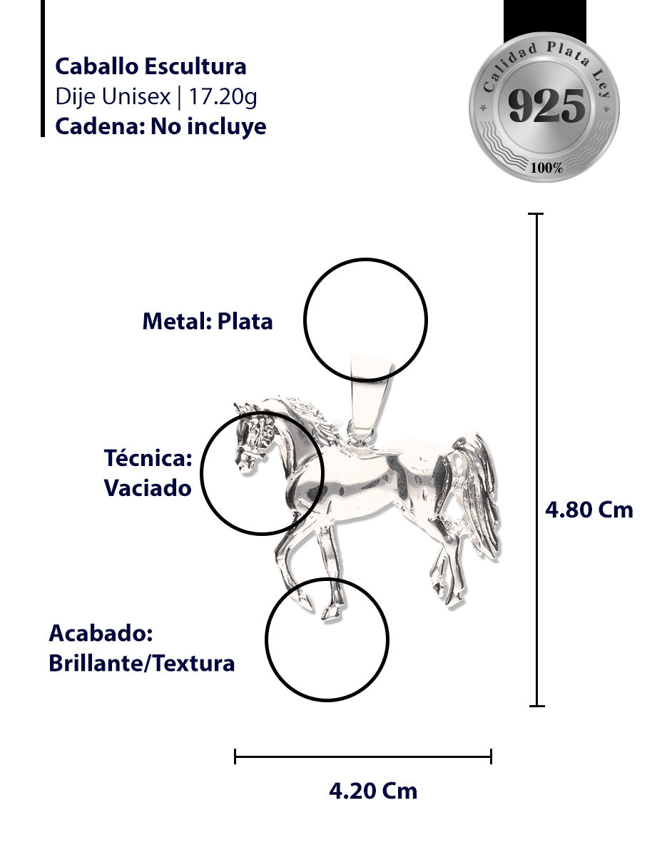 Caballo Escultura de Plata 925