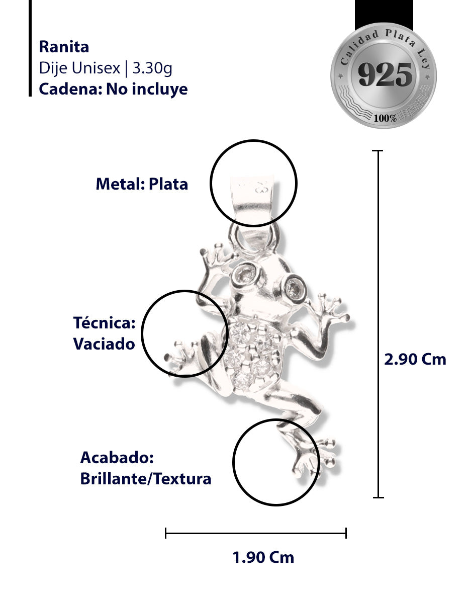 Ranita con Piedra de Plata 925