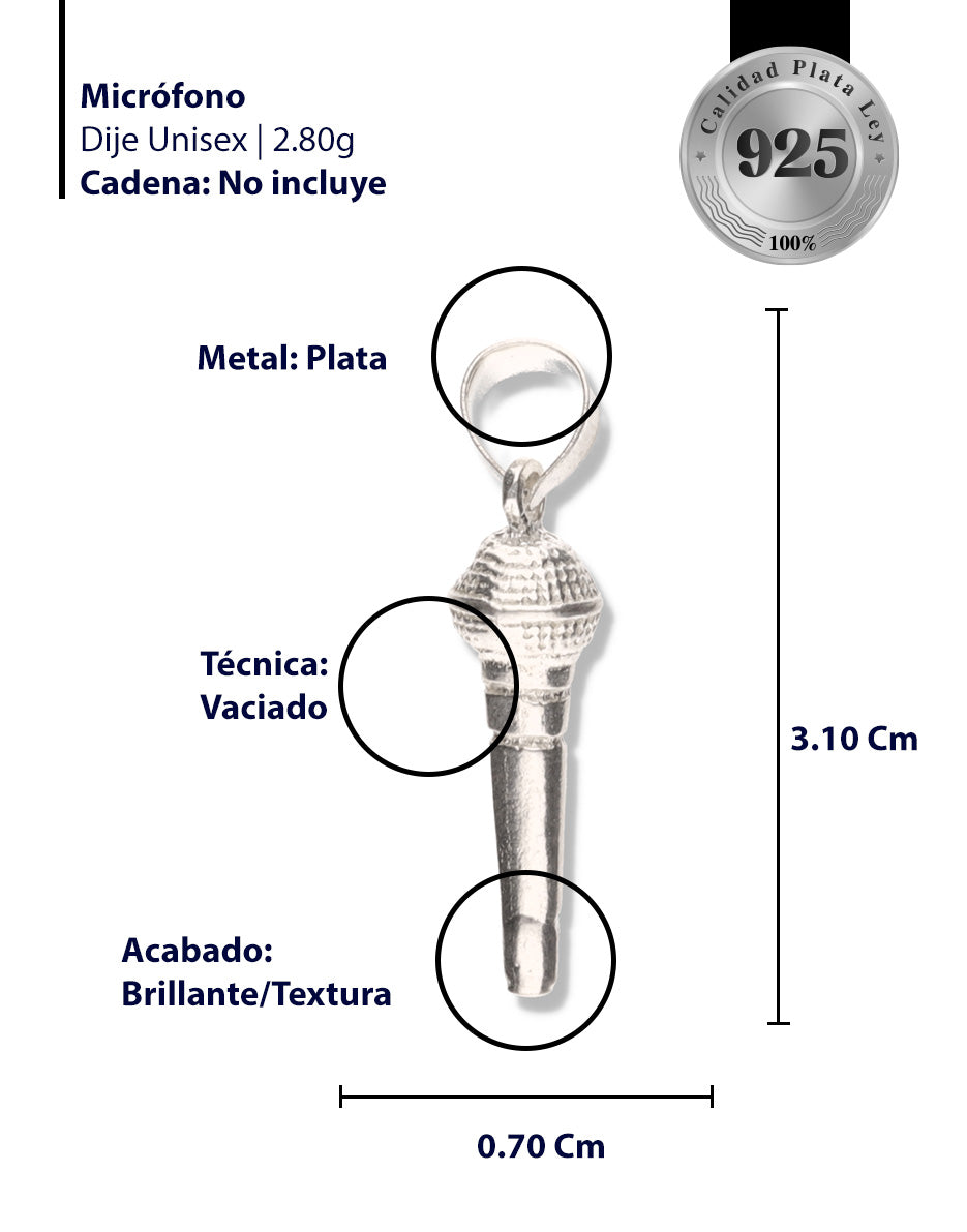 Micrófono de Plata 925