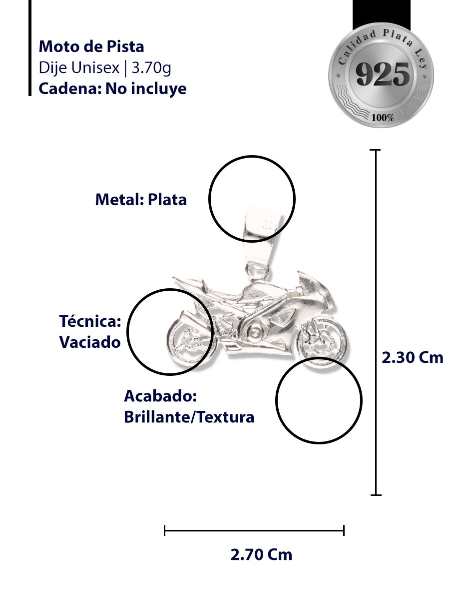 Moto de Pista de Plata 925
