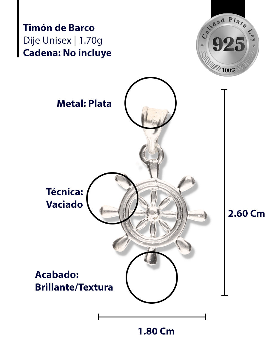 Timón de Barco de Plata 925