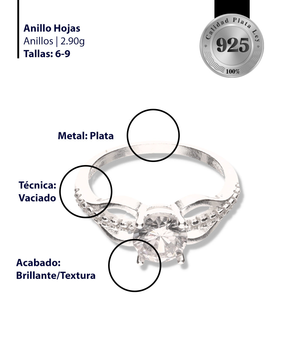 Anillo Hojas de Plata 925