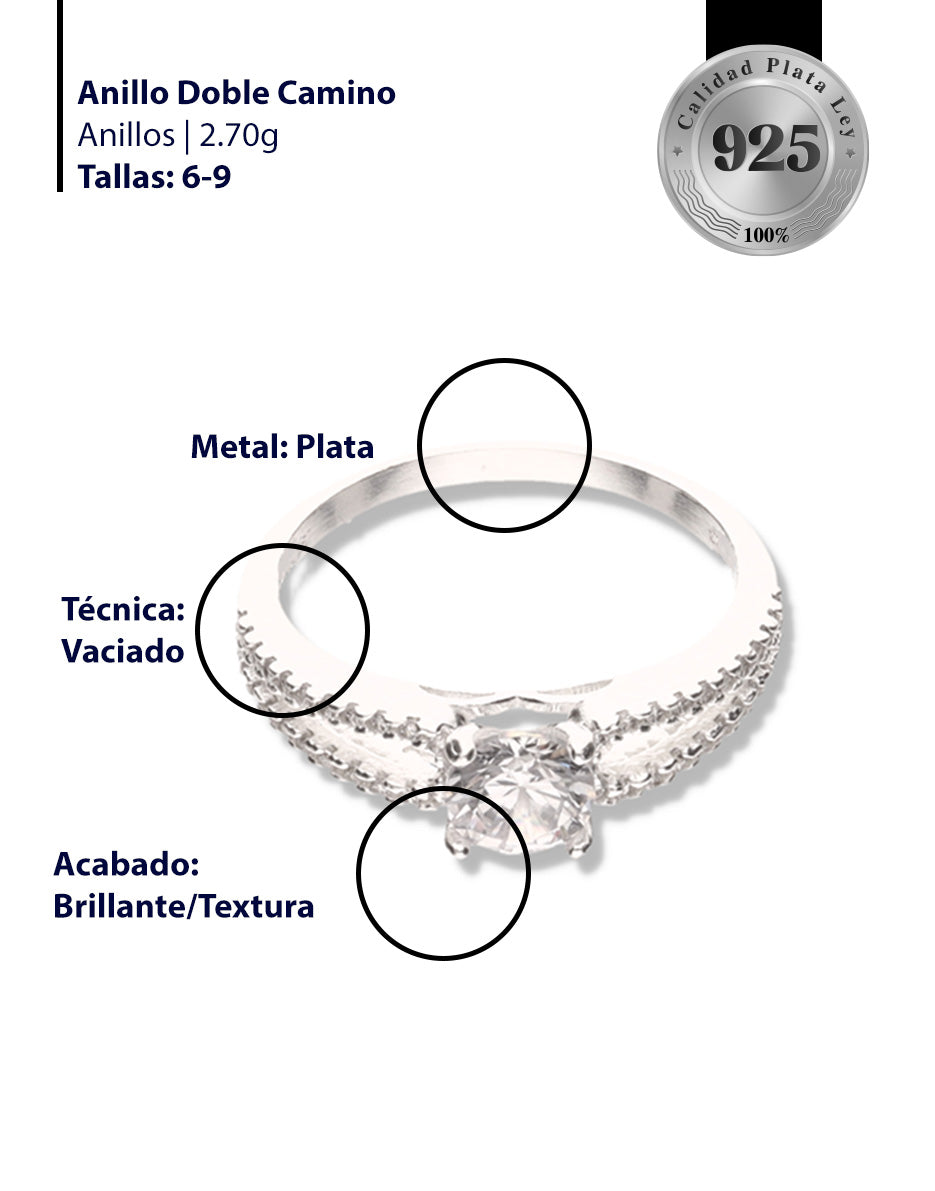 Anillo Doble Camino de Plata 925