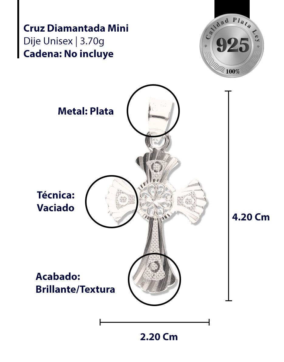Cruz Celta Diamantada Mini de Plata 925
