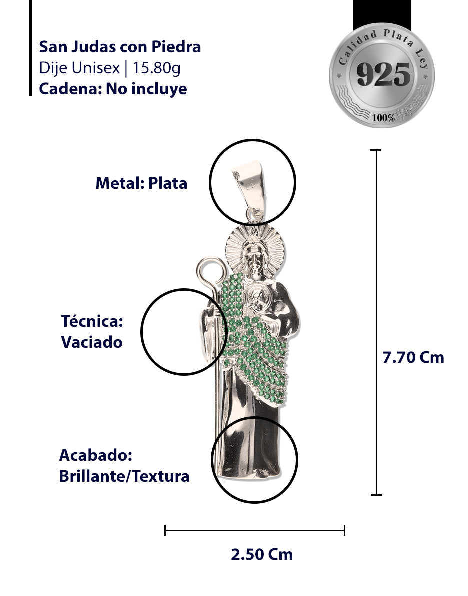 San Judas con Manto con Piedra de Plata 925