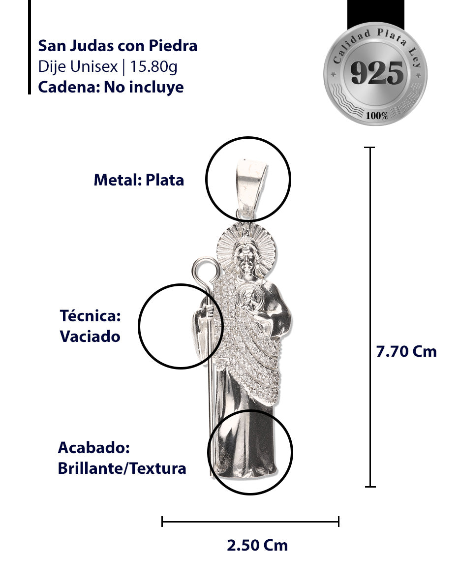 San Judas con Manto con Piedra de Plata 925
