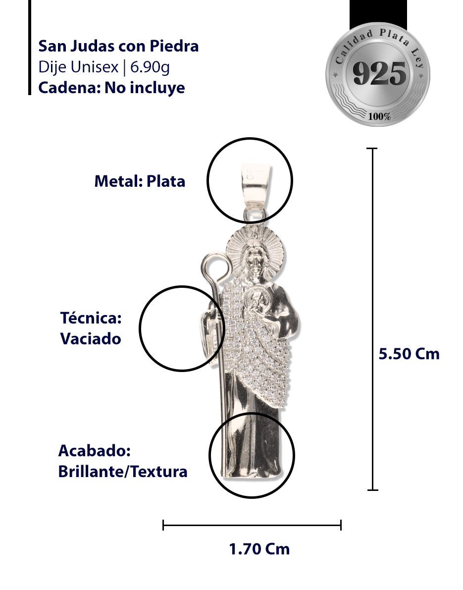 San Judas con Manto con Piedra de Plata 925