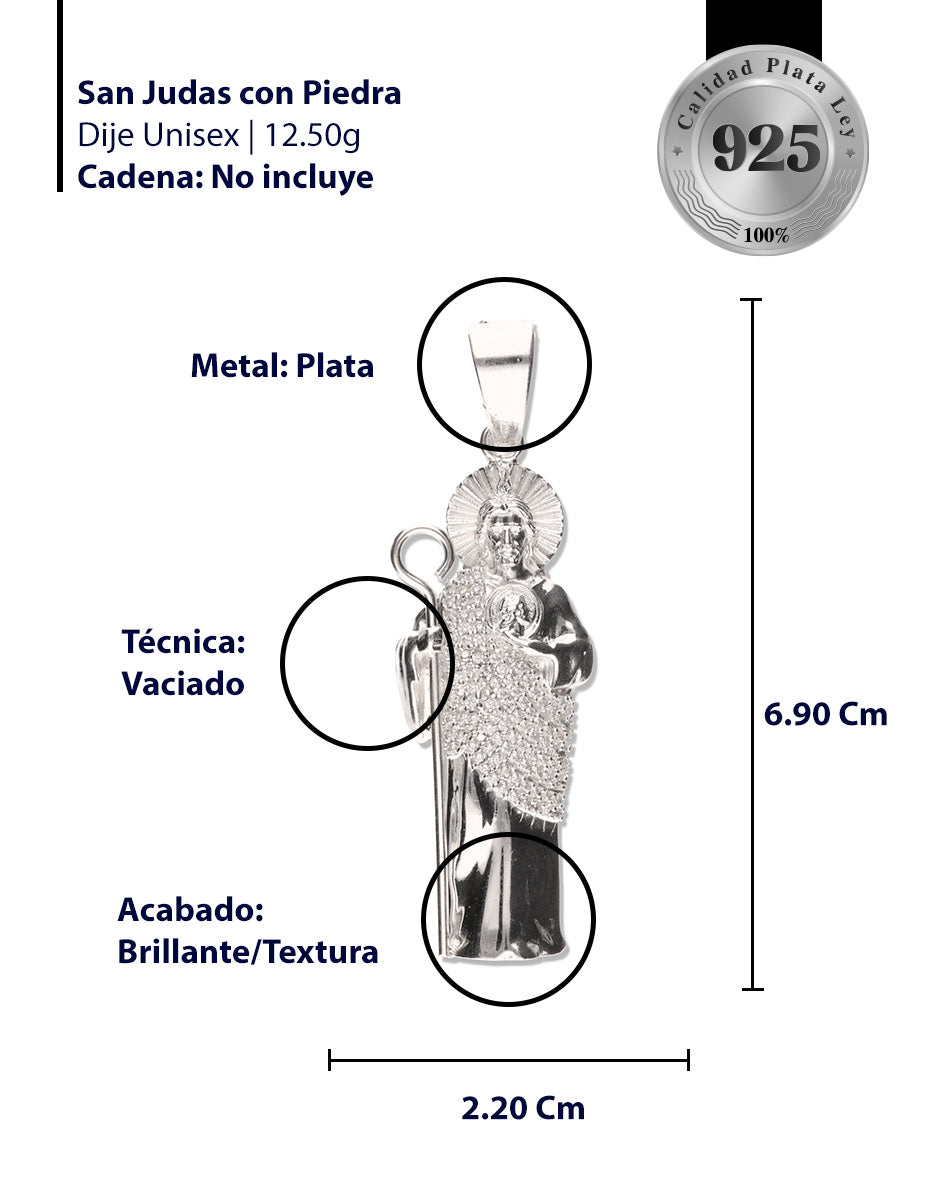 San Judas con Manto con Piedra de Plata 925