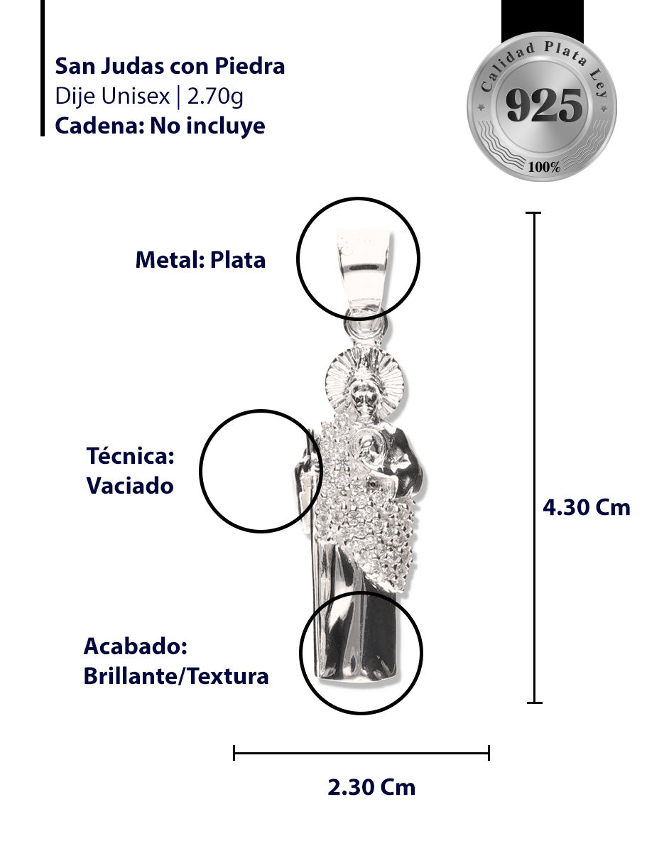 San Judas con Manto con Piedra de Plata 925