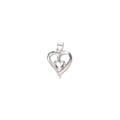 Corazón Doble con Piedra de Plata 925