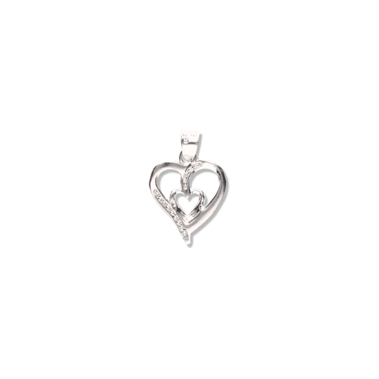 Corazón Doble con Piedra de Plata 925