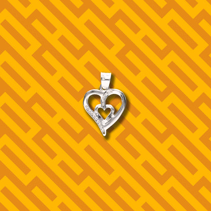 Corazón Doble con Piedra de Plata 925