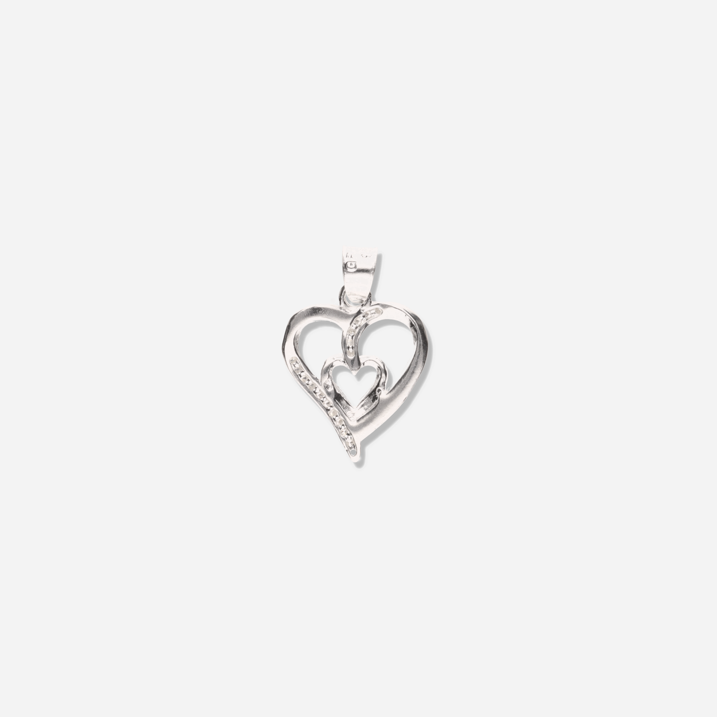 Corazón Doble con Piedra de Plata 925