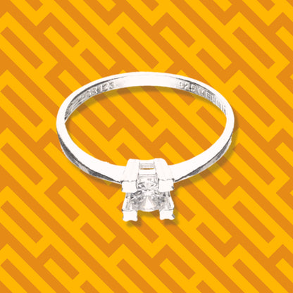 Anillo Solitario de Plata 925