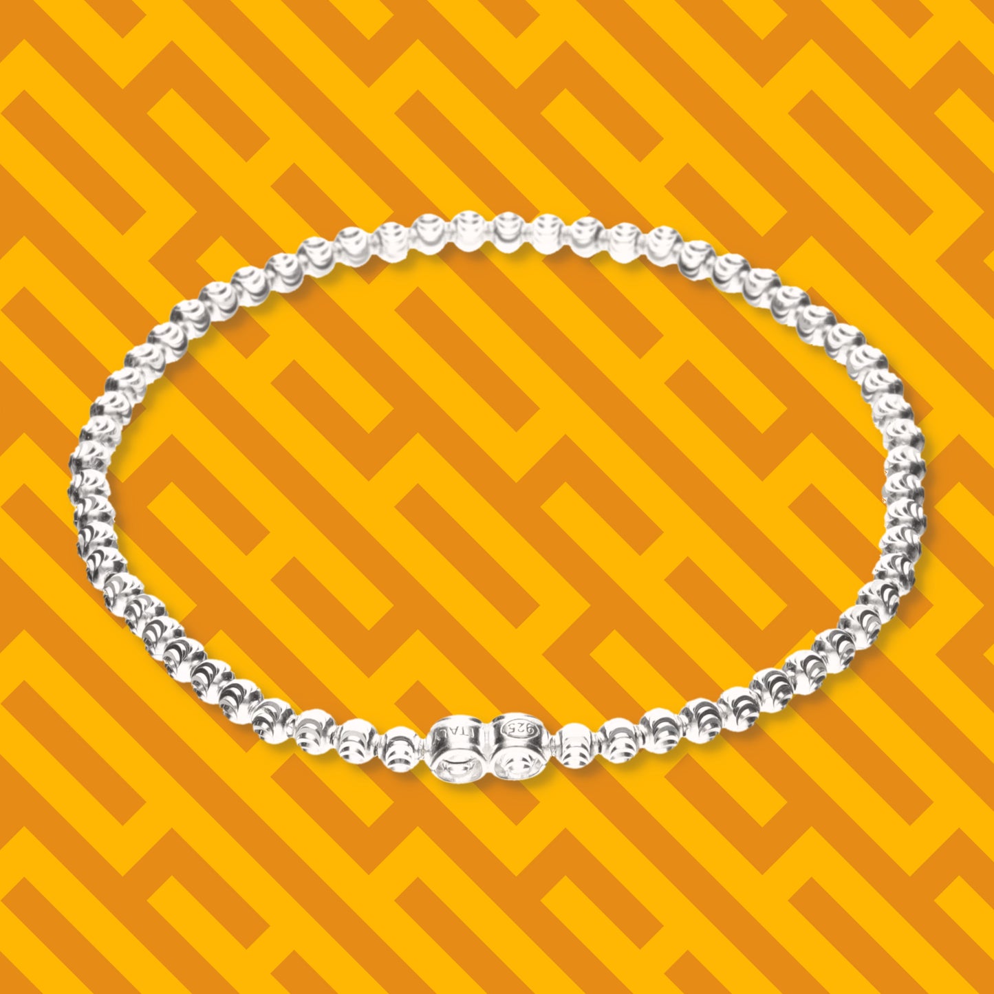 Pulsera Elástica Bola Moon de Plata 925