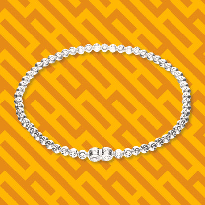 Pulsera Elástica Bola Moon de Plata 925