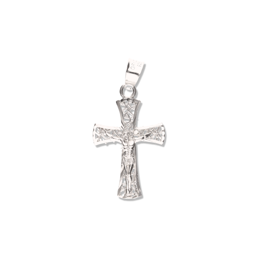 Cruz Tejida Diamantada Mini de Plata 925