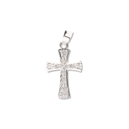 Cruz Tejida Diamantada Mini de Plata 925