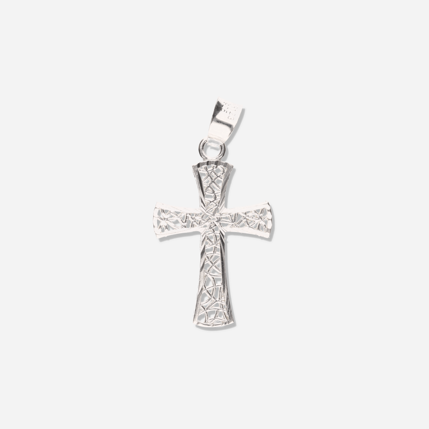 Cruz Tejida Diamantada Mini de Plata 925