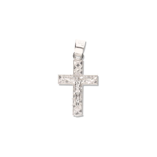 Cruz Rombos Diamantada Mini de Plata 925