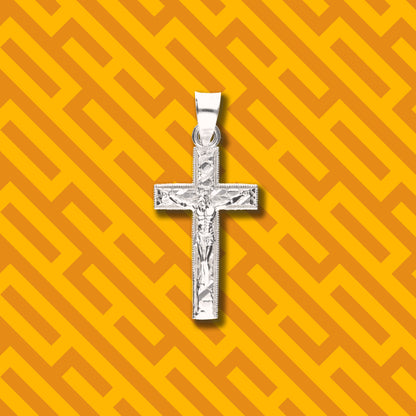 Cruz Espiga Diamantada Mini de Plata 925
