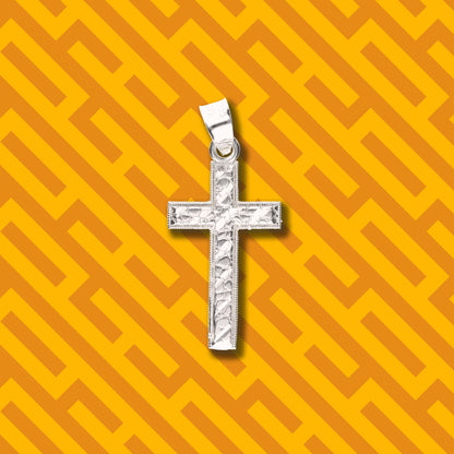 Cruz Espiga Diamantada Mini de Plata 925