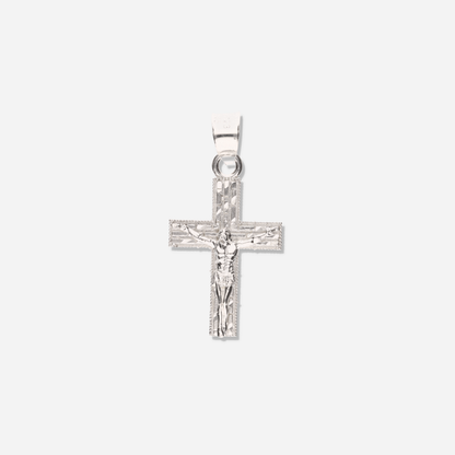 Cruz Ladrillo Diamantada Mini de Plata 925