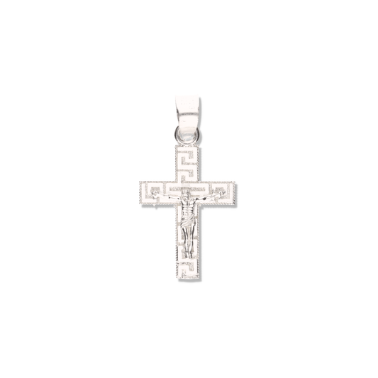 Cruz Grecas Diamantada Mini de Plata 925