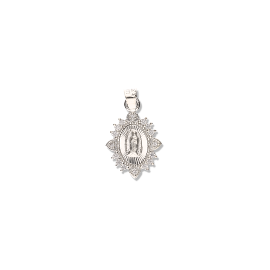 Medalla Corazón Ovalada con Piedra de Plata 925