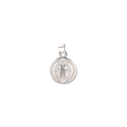 Medallón de San Benito diamantado de Plata 925